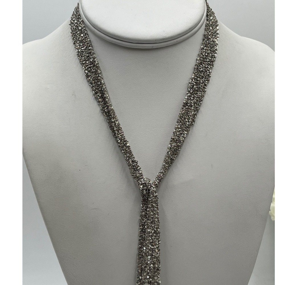 UnoAErre Italy Vintage Sterling Silver 925 Multi-Strand Mesh
Lariat Necklace 32"